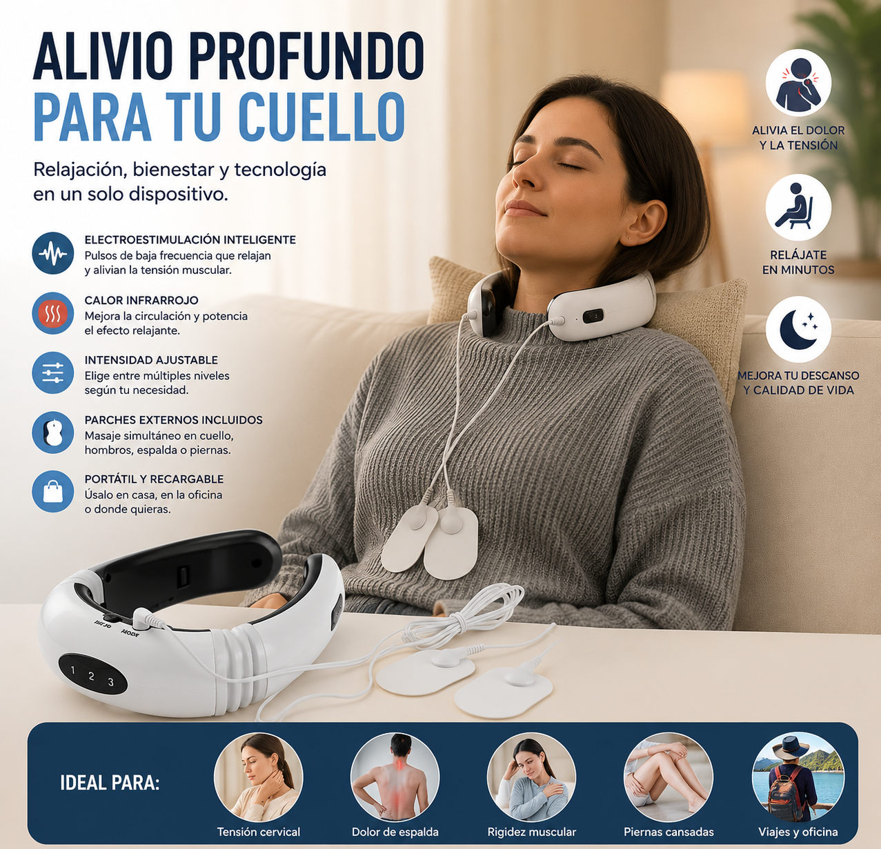 Masajeador de Cuello y Hombros — Relax con Calor